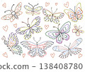 Set of cute cartoon butterflies 138408780