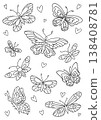 Set of cute cartoon butterflies 138408781