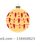 Minimalist Christmas ornament. Elegant winter decoration perfect for holiday cards 138408823