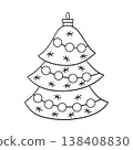 Minimalist Christmas ornament. Elegant winter decoration perfect for holiday cards 138408830