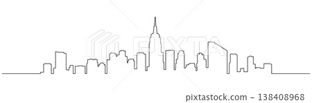 black and white city silhouette, without background black and white city silhouette, without background 138408968
