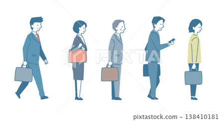 A simple illustration of business people standing in line. A simple illustration of business people standing in line. 138410181