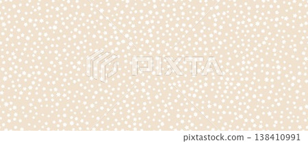 Tiny white flower seamless pattern on beige background. Cute hand drawn ditzy floral repeated wallpaper. Vector romantic blossom motif for textile print, fabric swatch, dress ornament, wrapping paper Tiny white flower seamless pattern on beige background. Cute hand drawn ditzy floral repeated wallpaper. Vector romantic blossom motif for textile print, fabric swatch, dress ornament, wrapping paper 138410991