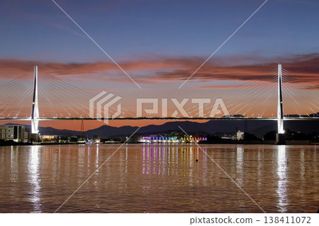 Sunset scenery over Kesennuma Bay 138411072