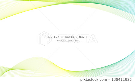 Abstract curved background with a green gradient and text space. 16:9 aspect ratio vector illustration. 138411925