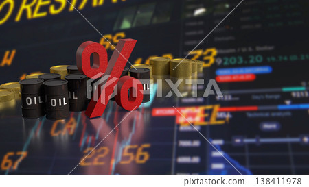 Oil Price Interest Rate Financial Market Energy Concept 3d render. 138411978