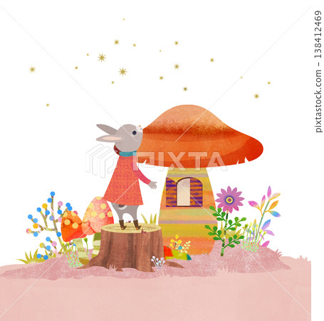 Rabbit and Mushroom 138412469