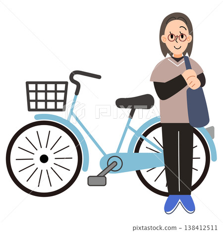 自行車和上門護士的插圖 138412511