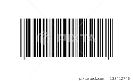 Barcode Stripes On White Background For Product Identification, Retail Inventory And Scanning 138412746