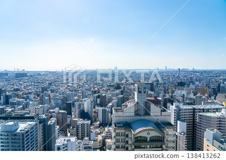 [Kanagawa Prefecture] The cityscape around Kawasaki Station as seen from the observation deck of Kawasaki City Hall. 138413262