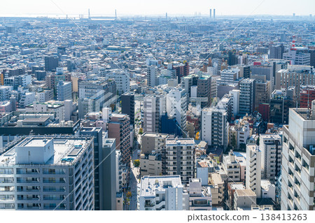 [Kanagawa Prefecture] The cityscape around Kawasaki Station as seen from the observation deck of Kawasaki City Hall. 138413263