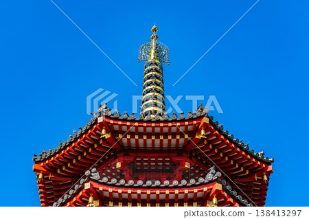 [Kanagawa Prefecture] Many pigeons rest at Kawasaki Daishi's octagonal five-story pagoda 138413297