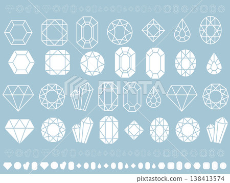 A set of simple gemstone illustrations 138413574