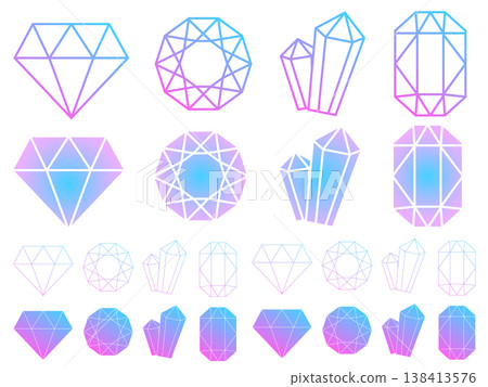 A set of simple gemstone illustrations A set of simple gemstone illustrations 138413576