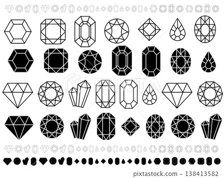 一組簡單的寶石插圖 一組簡單的寶石插圖 138413582