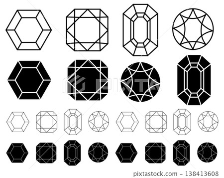 一組簡單的寶石插圖 一組簡單的寶石插圖 138413608