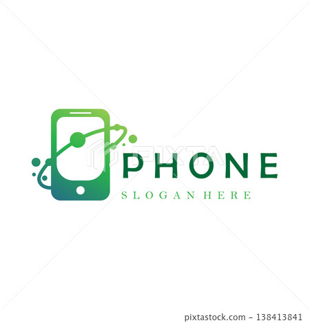 modern minimalist mobile phone logo symbolizes fast, smart, innovative communication technology. modern minimalist mobile phone logo symbolizes fast, smart, innovative communication technology. 138413841