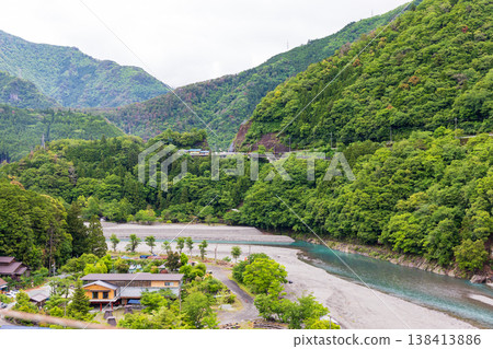 View from Tanize Suspension Bridge (Totsukawa Village, Nara Prefecture) View from Tanize Suspension Bridge (Totsukawa Village, Nara Prefecture) 138413886