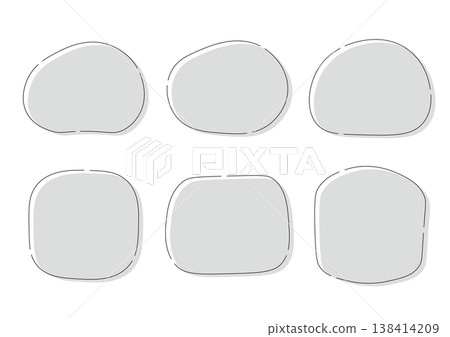 A set of icons and frames with soft curves, in monochrome. A set of icons and frames with soft curves, in monochrome. 138414209