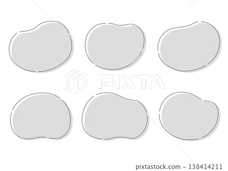 A set of icons and frames with soft curves, in monochrome. A set of icons and frames with soft curves, in monochrome. 138414211