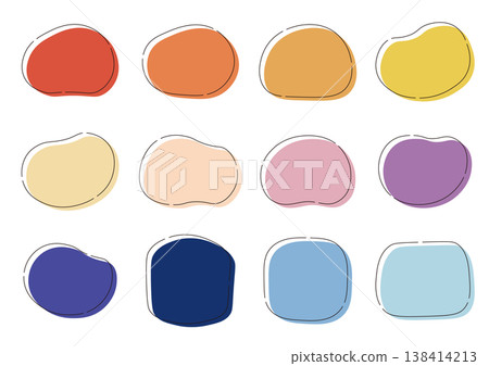 A set of icons and frames with soft curves, featuring a colored background and border. A set of icons and frames with soft curves, featuring a colored background and border. 138414213