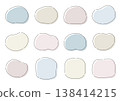 A set of icons and frames with soft curves, featuring a colored background and border. 138414215