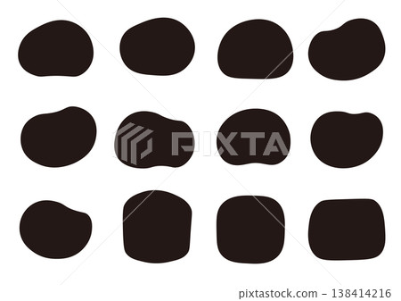 A set of icons and frames with soft curves, in monochrome. A set of icons and frames with soft curves, in monochrome. 138414216