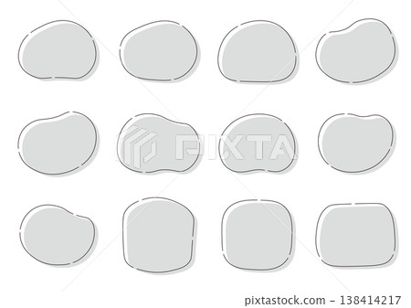 A set of icons and frames with soft curves, in monochrome. A set of icons and frames with soft curves, in monochrome. 138414217