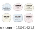 A set of icons and frames with soft curves, featuring a colored background and border. 138414218