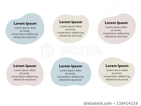 A set of icons and frames with soft curves, in a colored background. A set of icons and frames with soft curves, in a colored background. 138414219