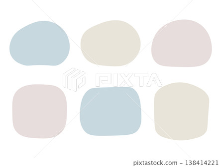 A set of icons and frames with soft curves, in a colored background. A set of icons and frames with soft curves, in a colored background. 138414221