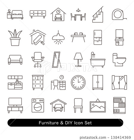 Furniture and DIY Icon Set Furniture and DIY Icon Set 138414369