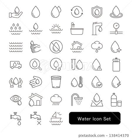 Water Icon Set 138414370