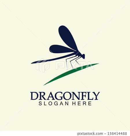 Dragonfly Logo Vector icon illustration design template 138414488