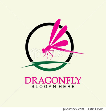 Dragonfly Logo Vector icon illustration design template Dragonfly Logo Vector icon illustration design template 138414504