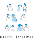 Medical and nursing icon set (hospitalization, consultation, vaccination, blood draw) 138414631