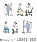 Medical and Nursing Illustration Set (Hospitalization, Examination, Prevention Illustration Set (Hospitalization, Examination, Vaccination, Blood Sampling)) 138414633