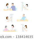 Medical and Nursing Illustration Set (Hospitalization, Examination, Prevention Illustration Set (Hospitalization, Examination, Vaccination, Blood Sampling)) 138414635