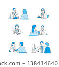 Medical and Nursing Illustration Set (Hospitalization, Examination, Prevention Illustration Set (Hospitalization, Examination, Vaccination, Blood Sampling)) 138414640