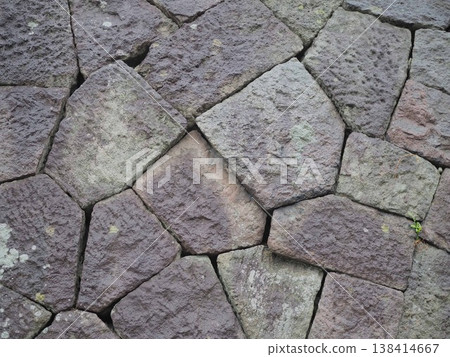 Close-up of the stone wall (Goryokaku) Close-up of the stone wall (Goryokaku) 138414667