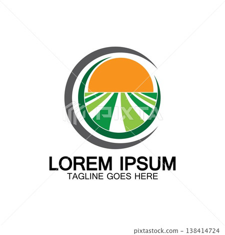 Organic farming logo vector illustration design,natural product icon .Farm logo template.Abstract Organic Agriculture Logo Template. Vector illustration 138414724