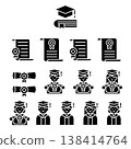 Graduation Icon Set - Glyph 138414764