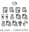 Graduation Icon Set - Line Outline 138414767