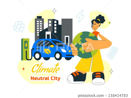 Climate Neutral City Vector Illustration With Renewable Energy, Green Urban Development, Solar Panels Wind Turbines and Sustainable Environment Design Climate Neutral City Vector Illustration With Renewable Energy, Green Urban Development, Solar Panels Wind Turbines and Sustainable Environment Design 138414783