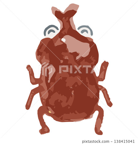 Playful Watercolor Series | Illustration of a Smiling Beetle - Summer Insects - Suitable for Kindergartens and Preschools 138415041