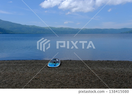 SUPs placed on the shore of Lake Kussharo SUPs placed on the shore of Lake Kussharo 138415080