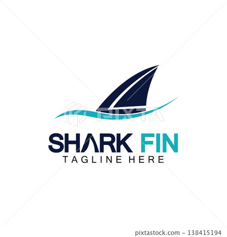 Shark fin logo vector illustration design template.Shark Logo Template-Vector illustration 138415194