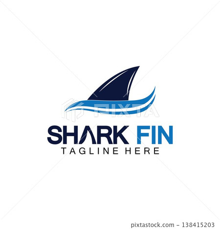 Shark fin logo vector illustration design template.Shark Logo Template-Vector illustration 138415203