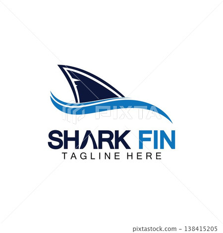 Shark fin logo vector illustration design template.Shark Logo Template-Vector illustration 138415205