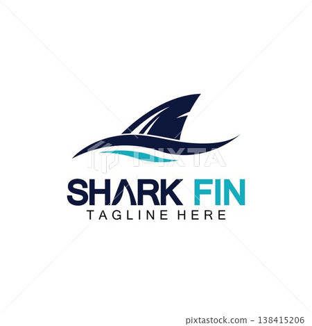 Shark fin logo vector illustration design template.Shark Logo Template-Vector illustration 138415206
